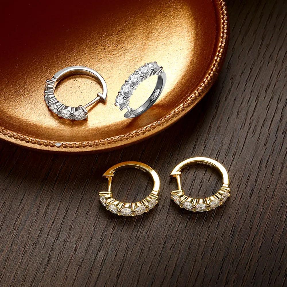 Brinco Quinteto com Moissanite – Ouro 18k