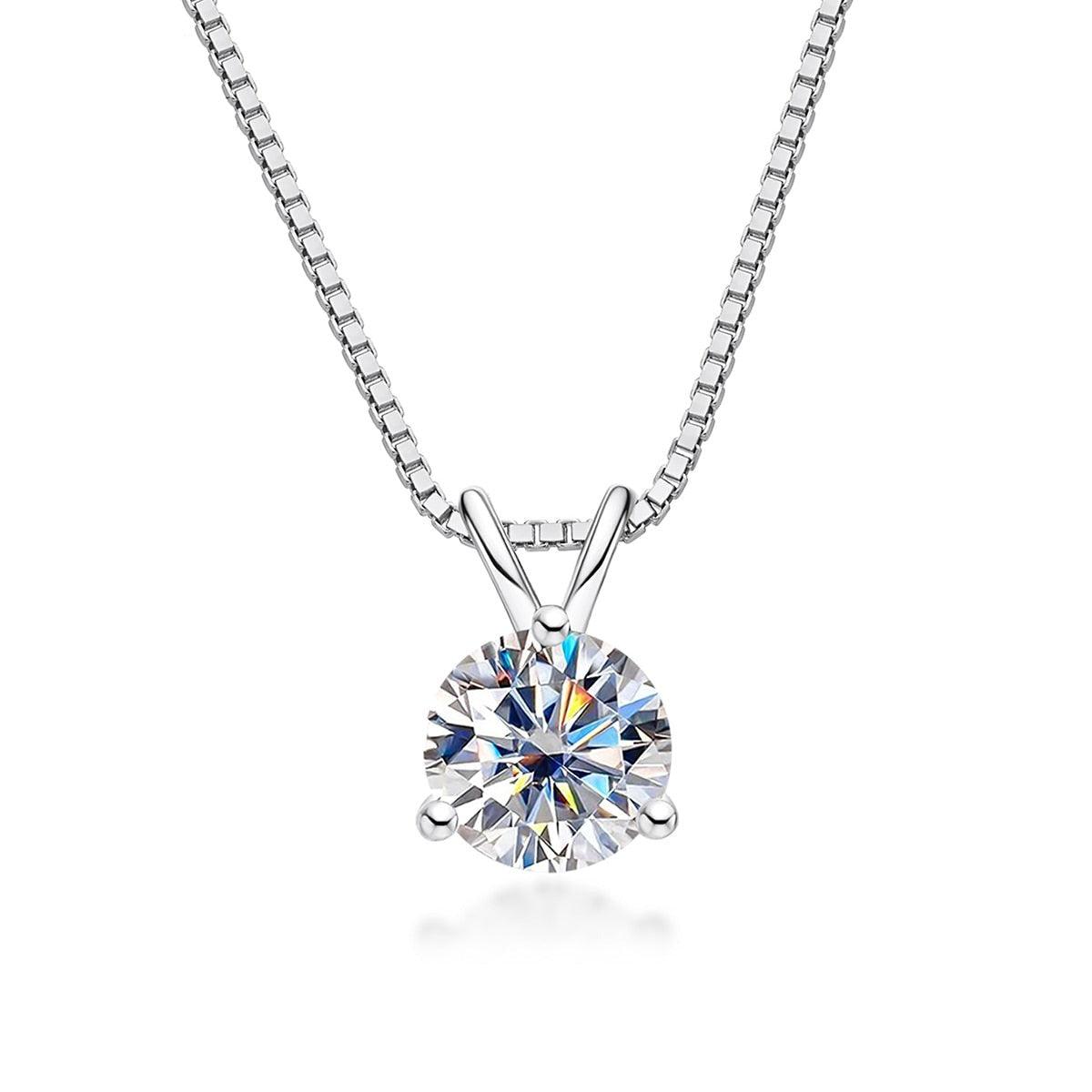 Colar Ponto de Luz 3 Garras com Moissanite – Prata 925