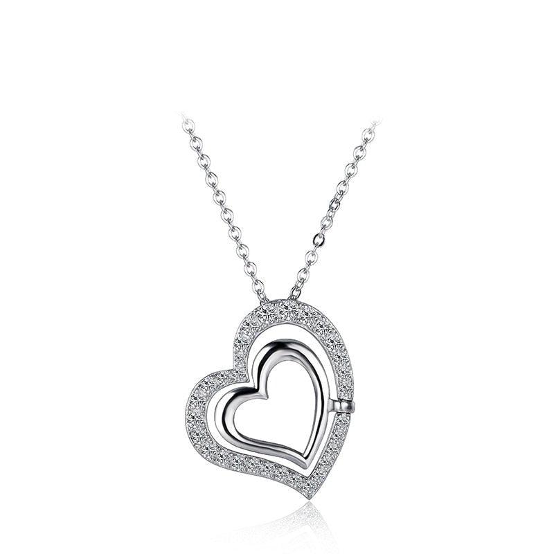 Colar Amor Brilhante com Moissanite – Ouro Branco 18k
