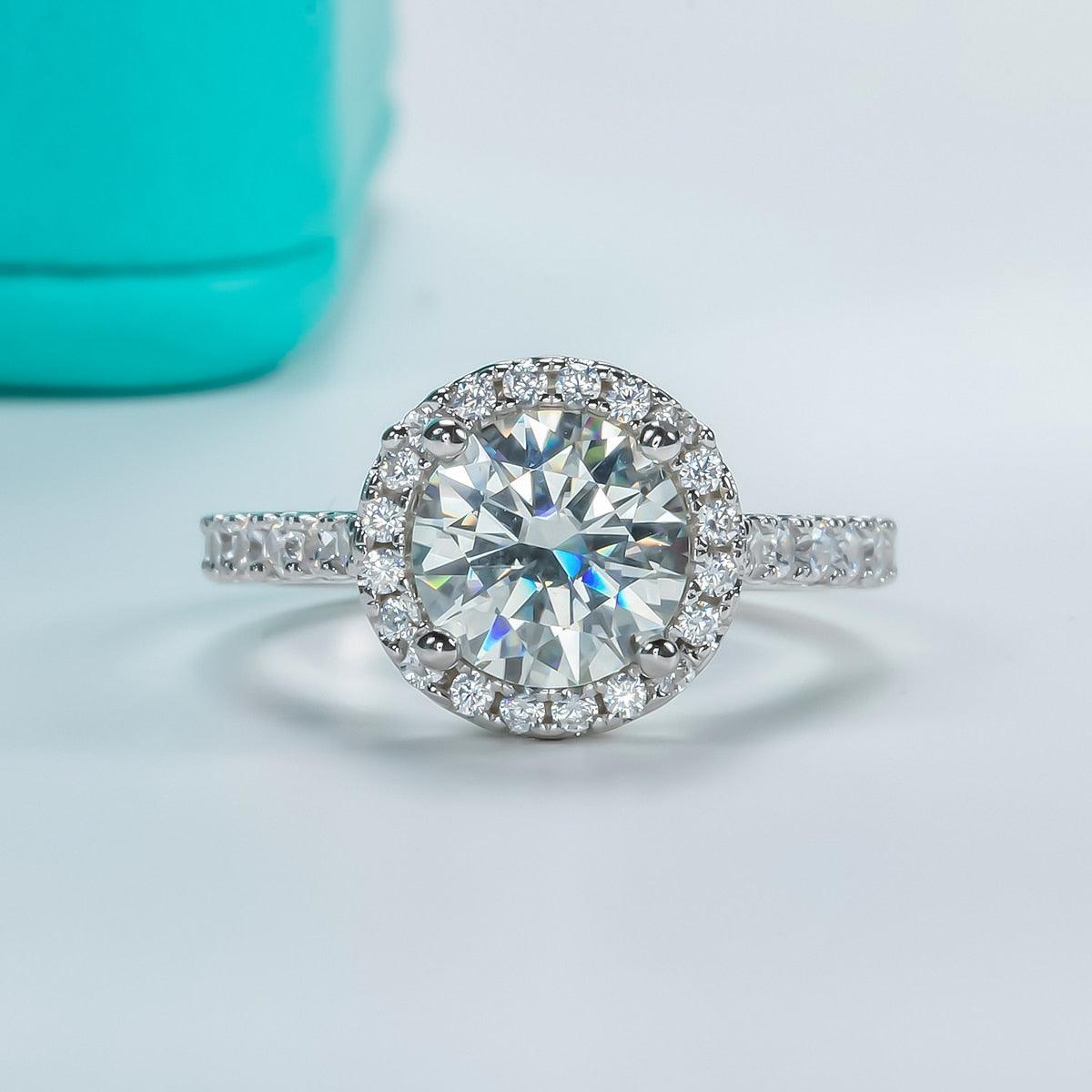 Anel Aura Brilhante com Moissanite – Cravejado e Elegante