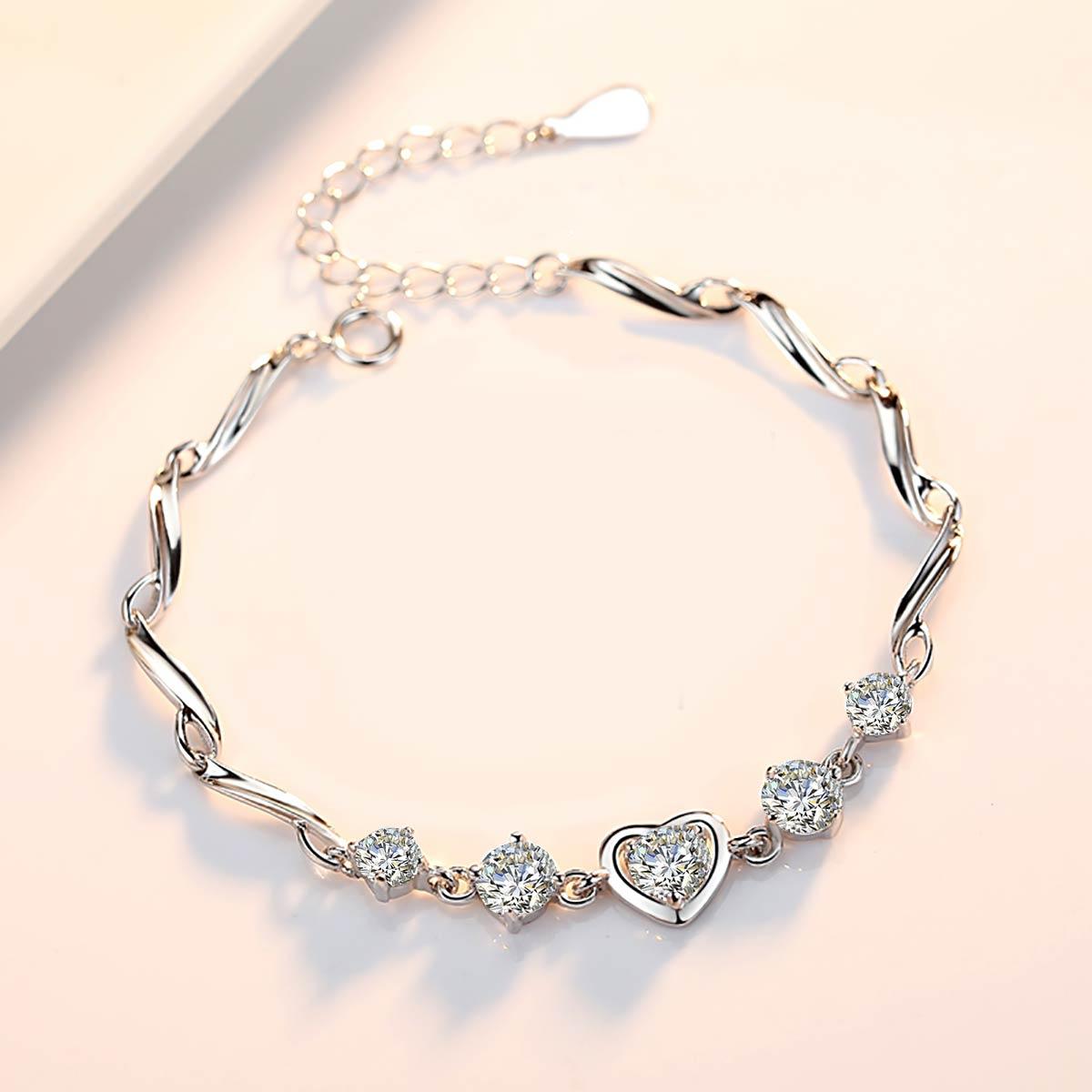 Pulseira Paixão Única com Moissanites – Ouro Branco 18k