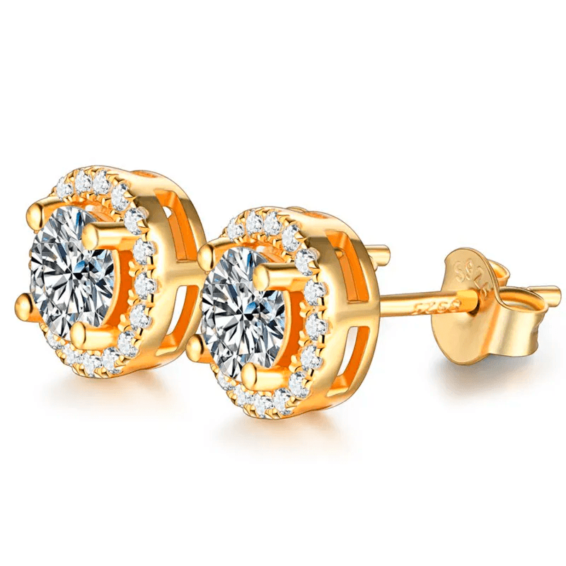 Brinco Cravejado com Moissanite – Ouro 18k