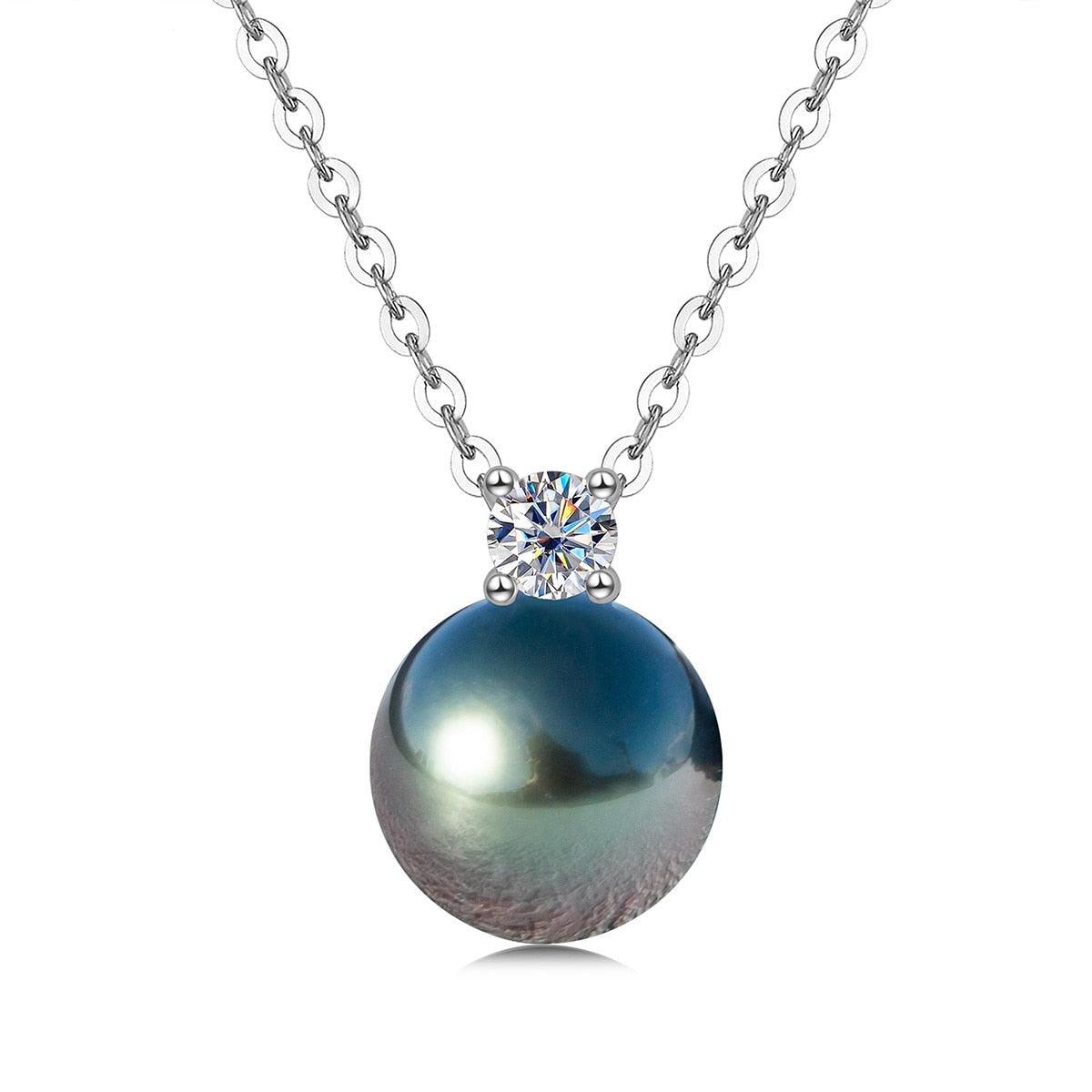 Colar Pérola Estrelada com Moissanite – Ouro Branco 18k