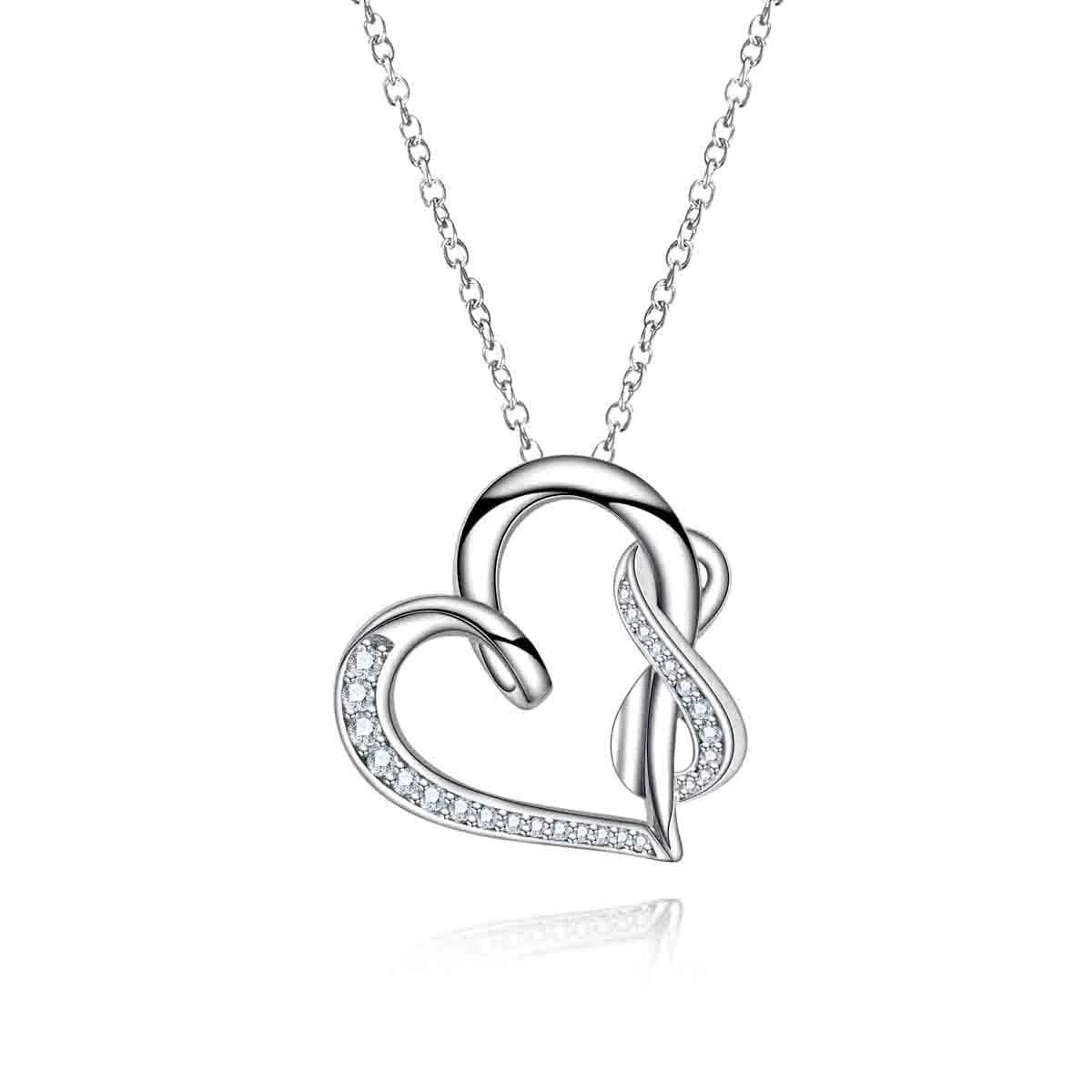 Colar Amor Eterno com Moissanite – Ouro Branco 18k