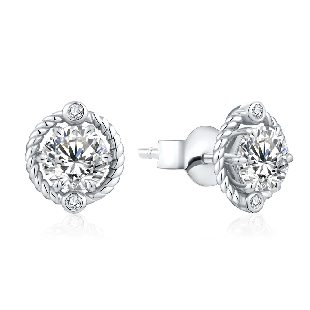 Brinco Espiral com Moissanite – Ouro 18k
