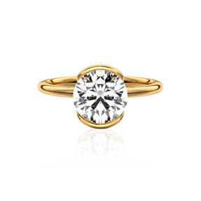 Anel Solitário Brilhante com Alça Dupla – Ouro 18k