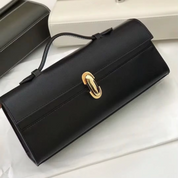 Bolsa Clutch de Mão Feminina em Couro com Alça Superior e Fechamento Moderno - Clara