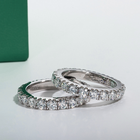 Aliança Evermore com Moissanite – Ouro Branco 18k