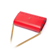 Bolsa Feminina Transversal de Couro com Corrente Ouro 18k - Megan