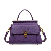 Bolsa Feminina de Couro Legitimo com Fecho Dourado Detalhado - Elen