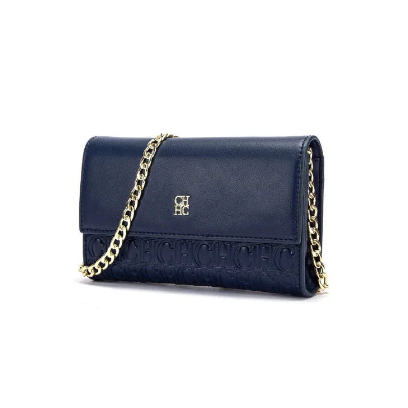 Bolsa Feminina Transversal de Couro com Corrente Ouro 18k - Megan