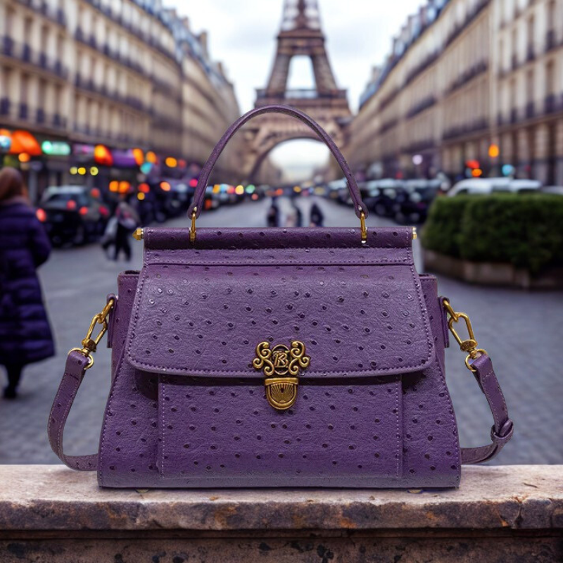 Bolsa Feminina de Couro Legitimo com Fecho Dourado Detalhado - Elen