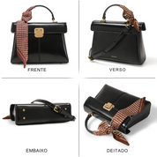 Bolsa Feminina de Couro Clássica Noir Elegance