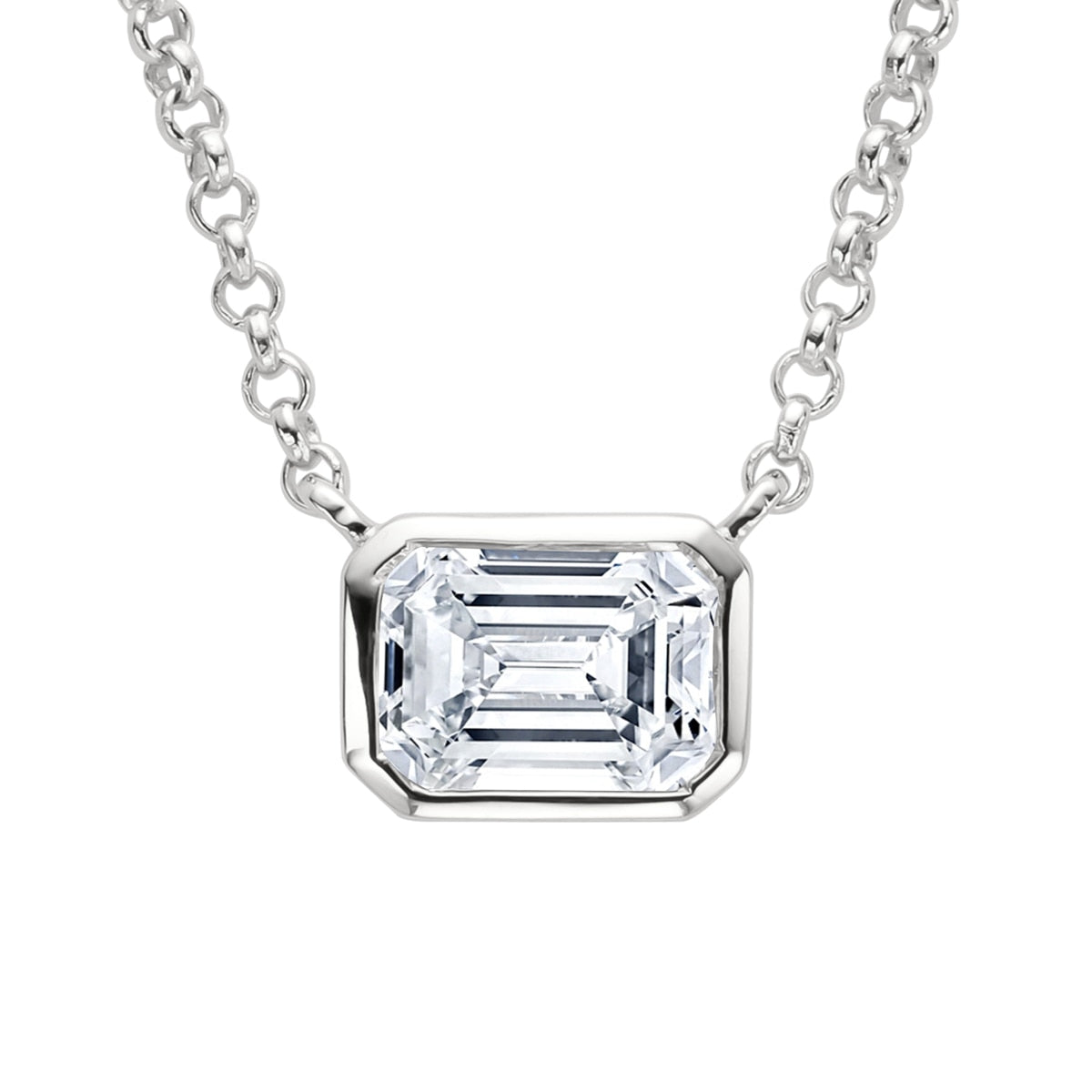 Colar Elara com Moissanite – Ouro Branco 18k