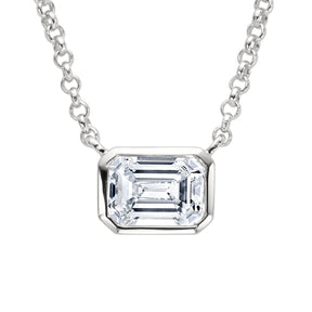 Colar Elara com Moissanite – Ouro Branco 18k