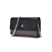 Bolsa Feminina Transversal de Couro com Corrente Ouro 18k - Megan