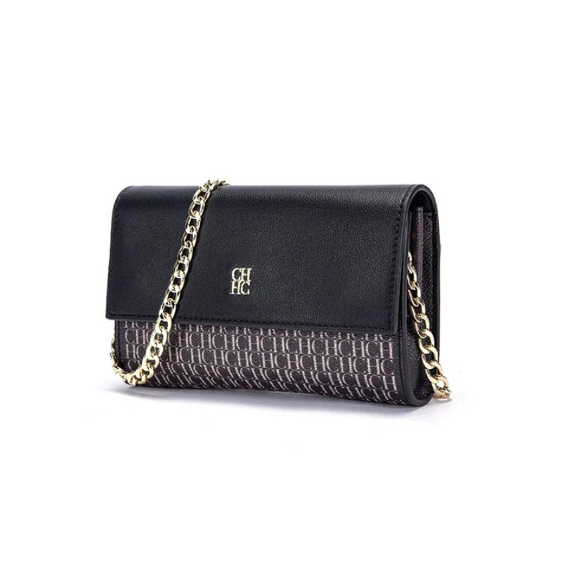Bolsa Feminina Transversal de Couro com Corrente Ouro 18k - Megan