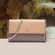 Bolsa Feminina Transversal de Couro com Corrente Ouro 18k - Megan