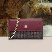 Bolsa Feminina Transversal de Couro com Corrente Ouro 18k - Megan