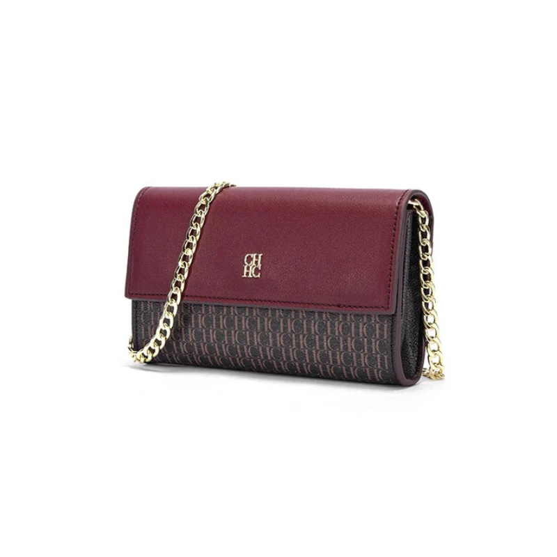 Bolsa Feminina Transversal de Couro com Corrente Ouro 18k - Megan