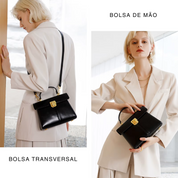 Bolsa Feminina de Couro Clássica Noir Elegance