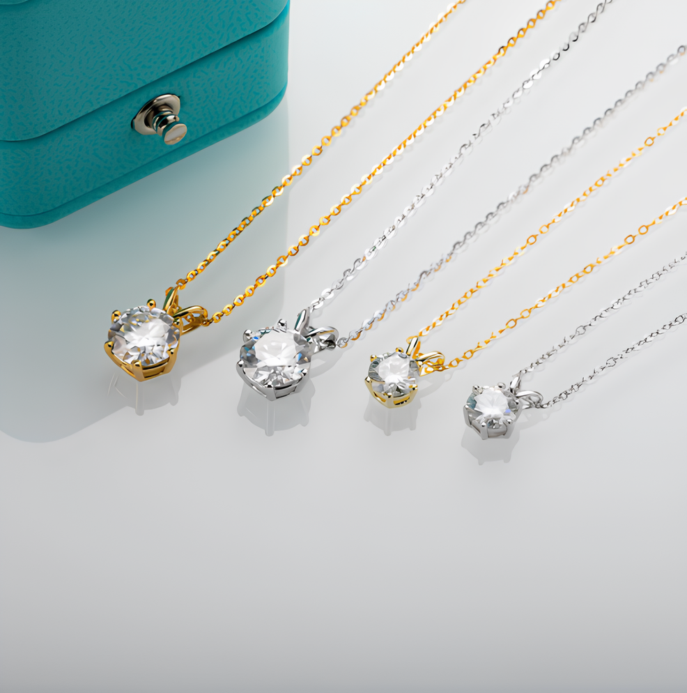 Colar Brilhante 6 Garras com Moissanite – Prata 925