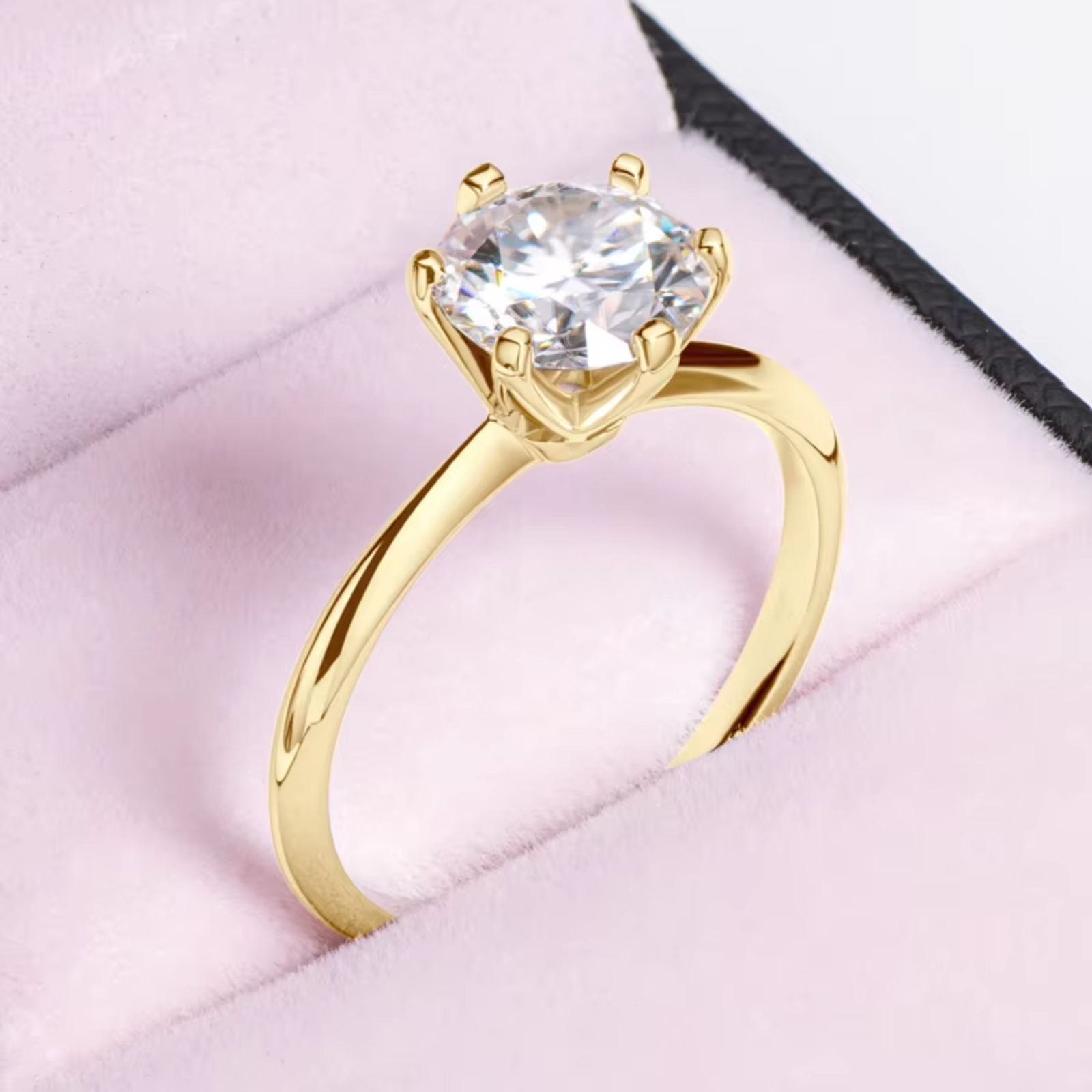 Anel Solitário Moissanite Brilho e Sofisticação - Ouro 18k