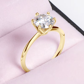 Anel Solitário Moissanite Brilho e Sofisticação - Ouro 18k