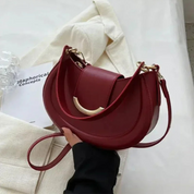 Bolsa Transversal Feminina Estilo Meia-Lua Com Alça Longa e Fecho Dourado - Lorena