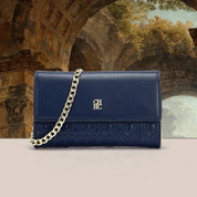 Bolsa Feminina Transversal de Couro com Corrente Ouro 18k - Megan