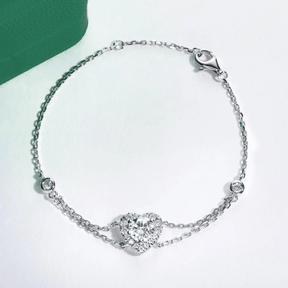 Pulseira Love com Moissanite – Ouro Branco 18k