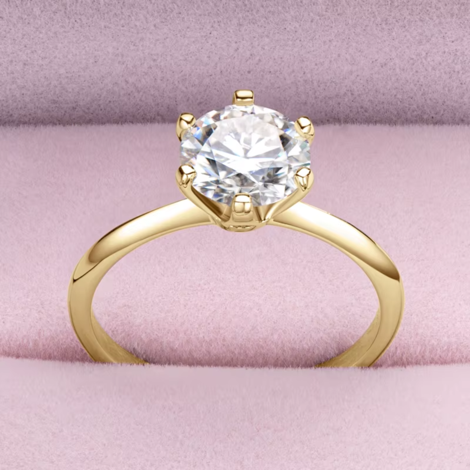 Anel Solitário Moissanite Brilho e Sofisticação - Ouro 18k