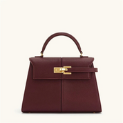Bolsa Feminina de Couro Transversal Com Fecho Dourado – Anne