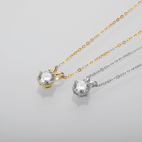 Colar Brilhante 6 Garras com Moissanite – Prata 925