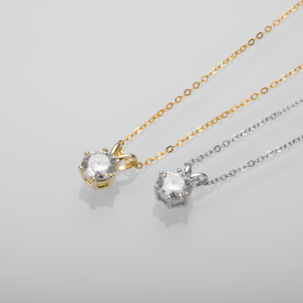 Colar Brilhante 6 Garras com Moissanite – Prata 925
