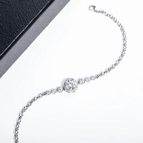 Pulseira de Moissanite 1 quilate Prata 925 Design Elegante com Pedra Central Brilhante
