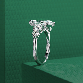 Anel Siena Moissanite - Ouro Branco 18k
