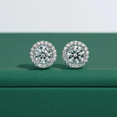 Brinco Ponto de Luz Cravejado com Moissanite – Prata 925