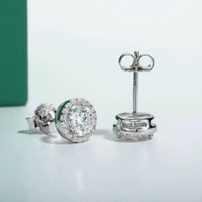 Brinco Ponto de Luz Cravejado com Moissanite – Prata 925