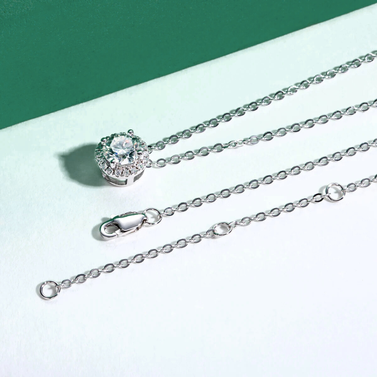 Colar Brilho Puro Moissanite – Ouro Branco 18k