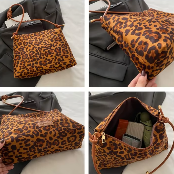 Bolsa Feminina de Ombro Onça Animal Print - Lenny