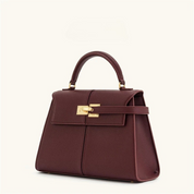Bolsa Feminina de Couro Transversal Com Fecho Dourado – Anne