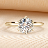 Anel Solitário Moissanite Brilho e Sofisticação - Ouro 18k