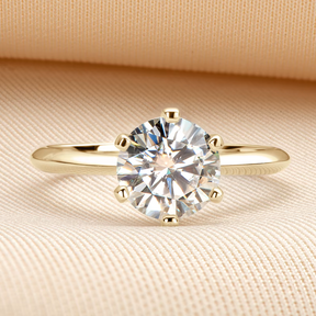 Anel Solitário Moissanite Brilho e Sofisticação - Ouro 18k