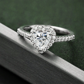Anel Coração com Moissanite – Prata 925