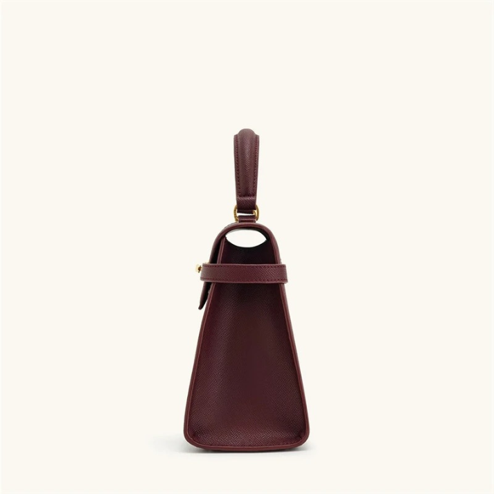 Bolsa Feminina de Couro Transversal Com Fecho Dourado – Anne