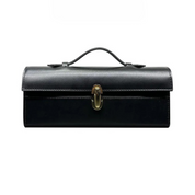 Bolsa Clutch de Mão Feminina em Couro com Alça Superior e Fechamento Moderno - Clara