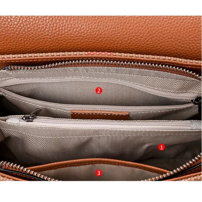 Bolsa Tote Feminina Xadrez Clássica em Tecido e Couro Caramelo - Elegante