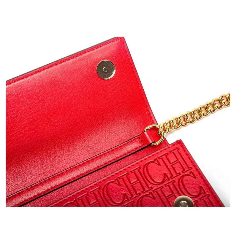 Bolsa Feminina Transversal de Couro com Corrente Ouro 18k - Megan