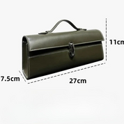 Bolsa Clutch de Mão Feminina em Couro com Alça Superior e Fechamento Moderno - Clara